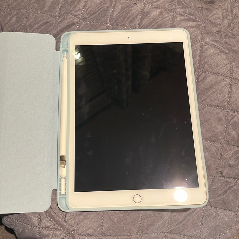 2020 Apple 10.2 rose gold iPad with case, Apple Pencil, & screen protector 32 gb